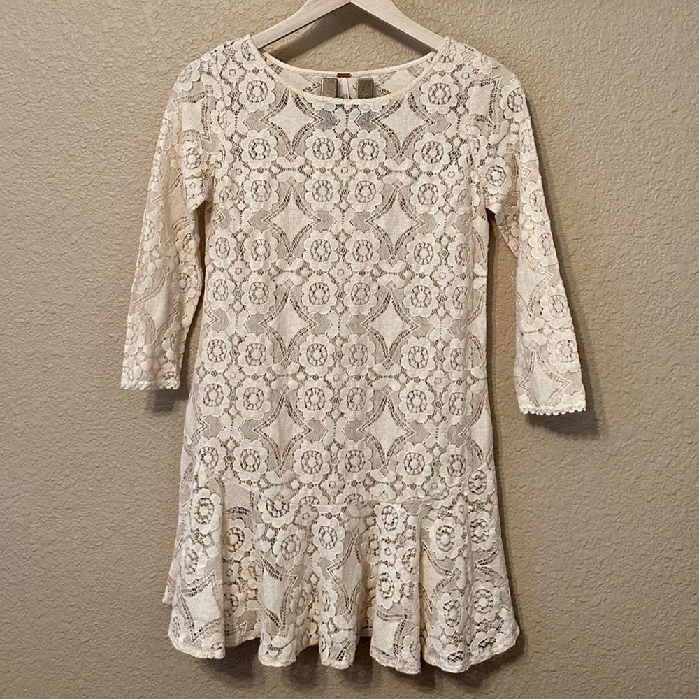 Free People Cream Lace Dress